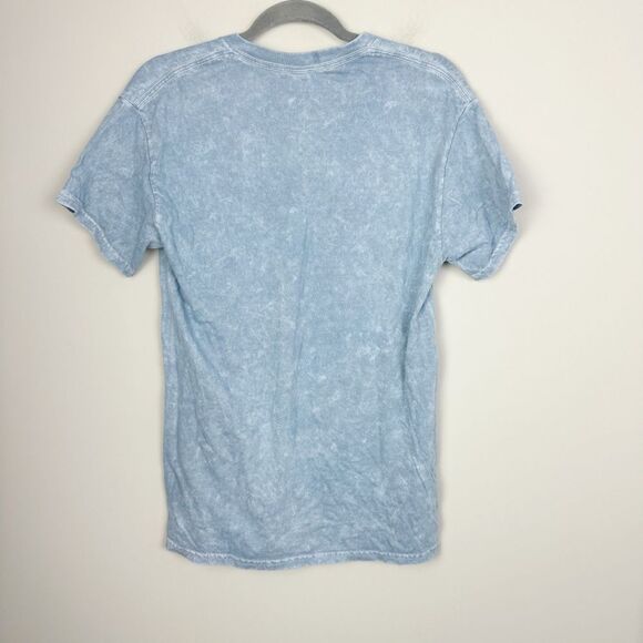 SMASHING PUMPKINS | NEW! Blue Acid Wash Short Sleeve Band Tee Women’s Size Small - Picture 6 of 6